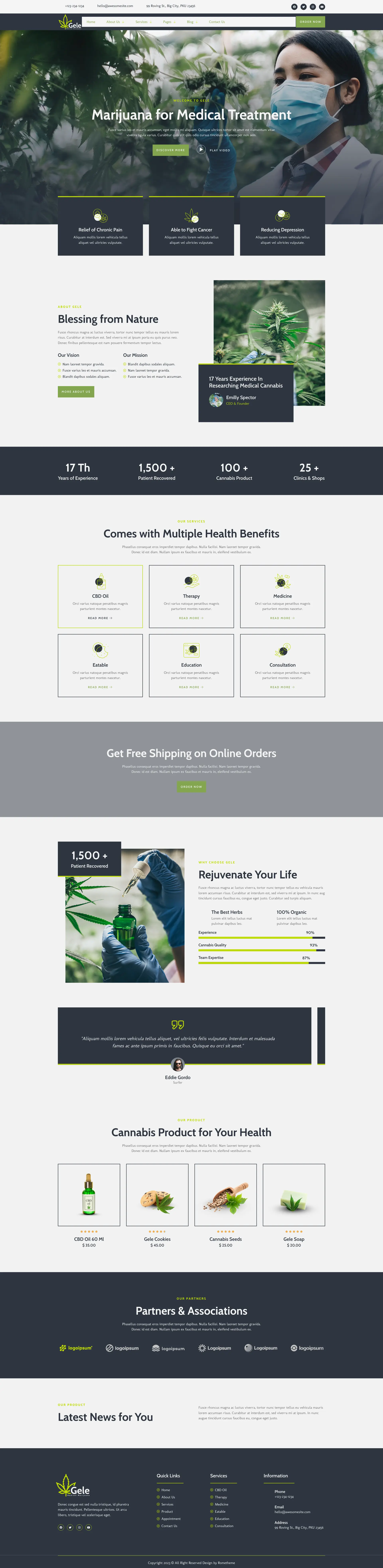 Gele – Medical Marijuana & Medicine — WordPress template