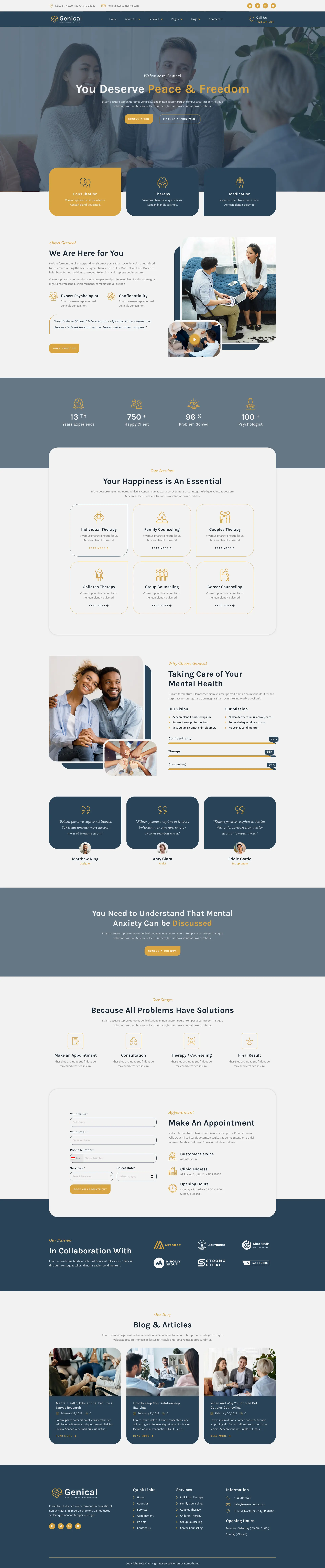 Genical – Mental Health & Therapy — WordPress template