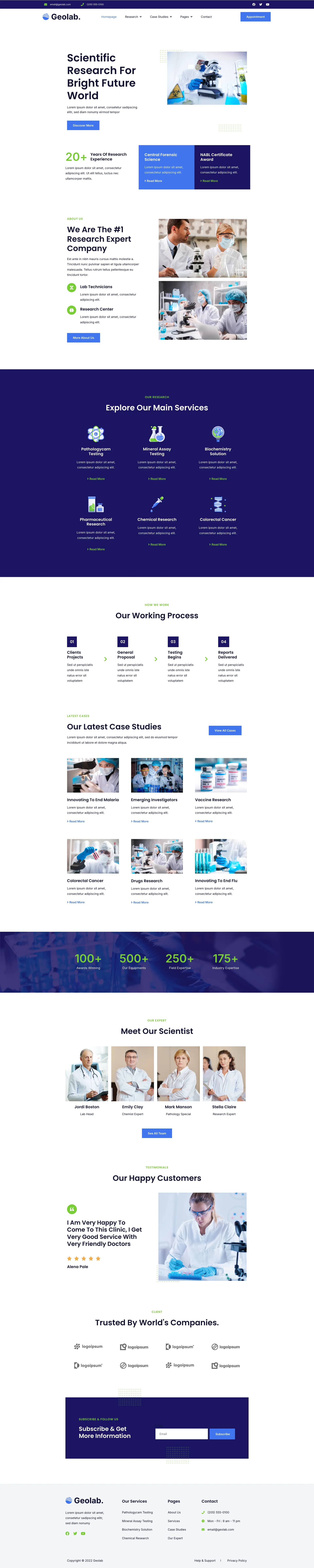 Geolab – Clinical Laboratory & Science Research — WordPress template