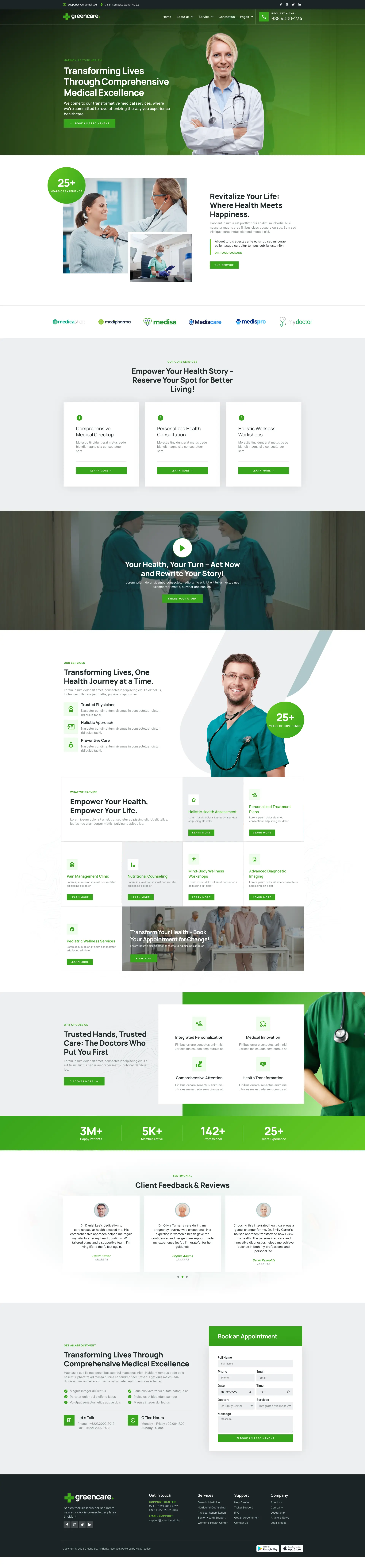 GreenCare – Medical Services — WordPress template