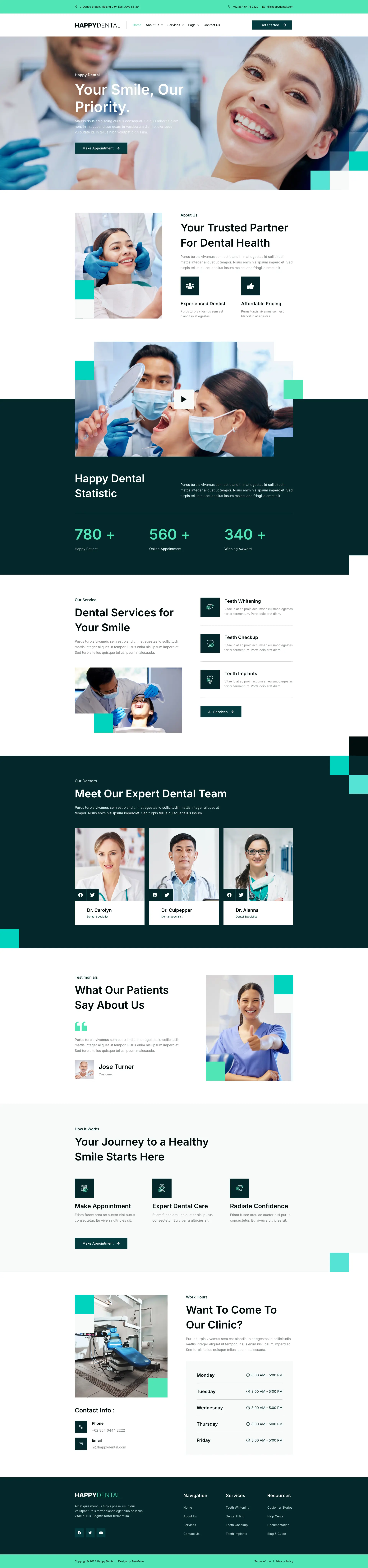 Happy Dental – Dental Care Service — WordPress template