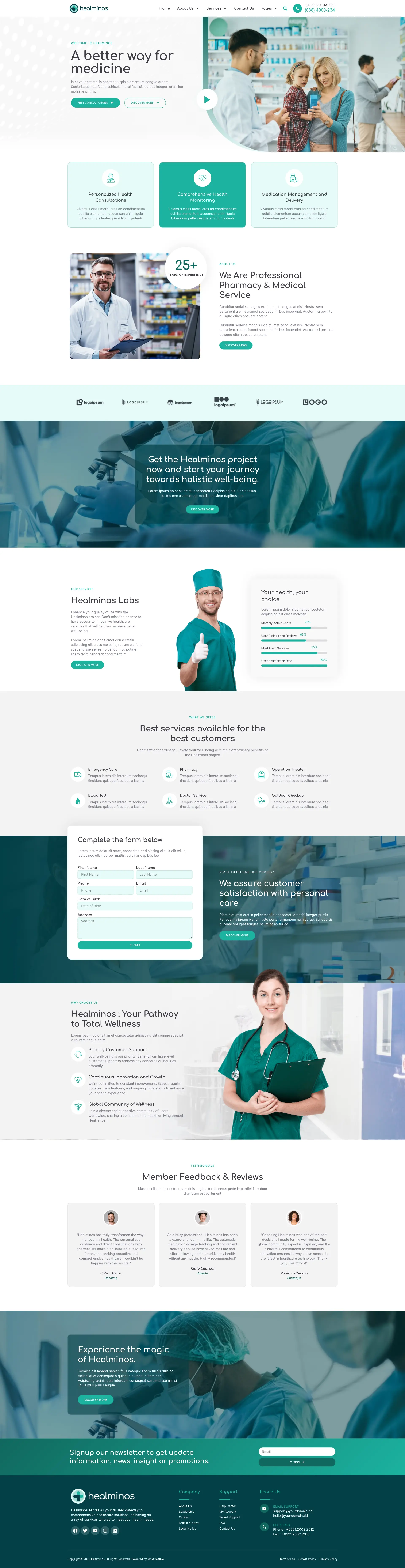 Healminos – Pharmacy & Medical Service — WordPress template