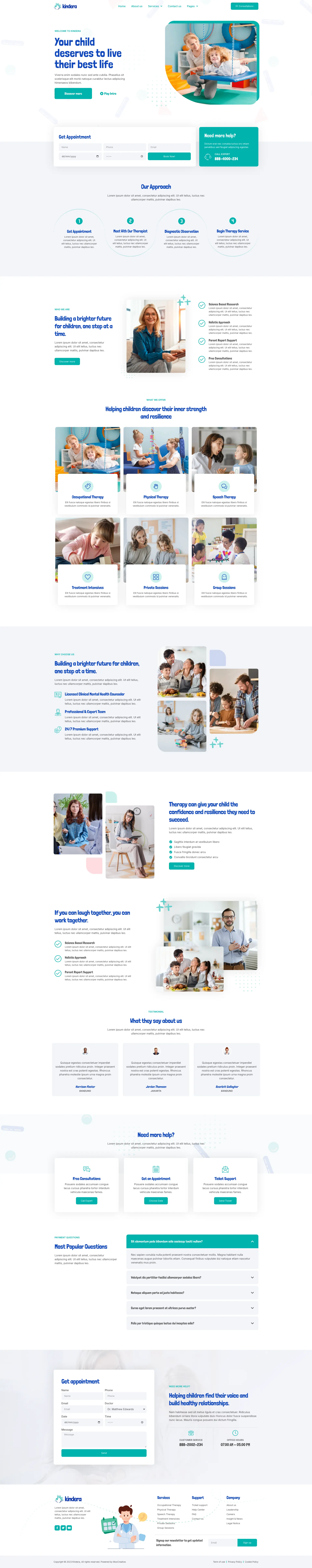 Kindera – Child Therapist & Psychologist Service — WordPress template