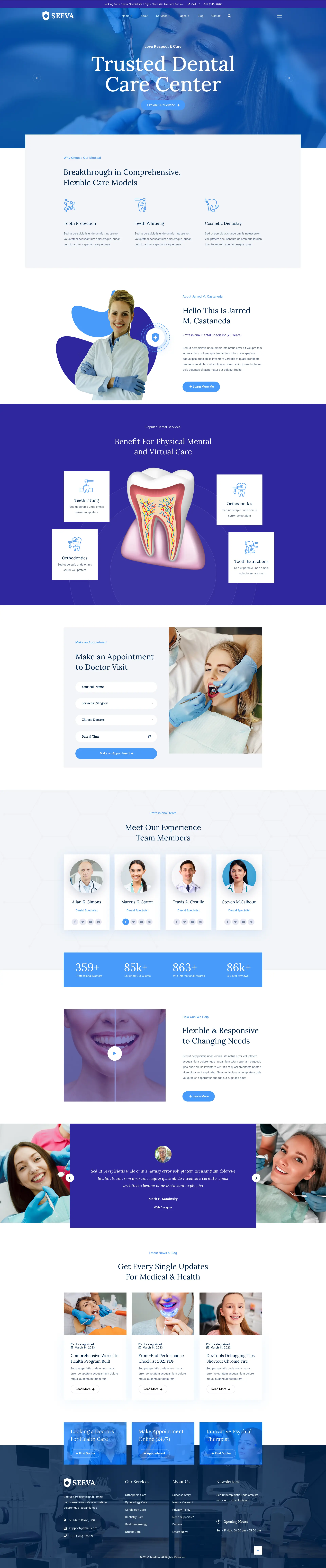 Seeva – Medical & Dental — WordPress template