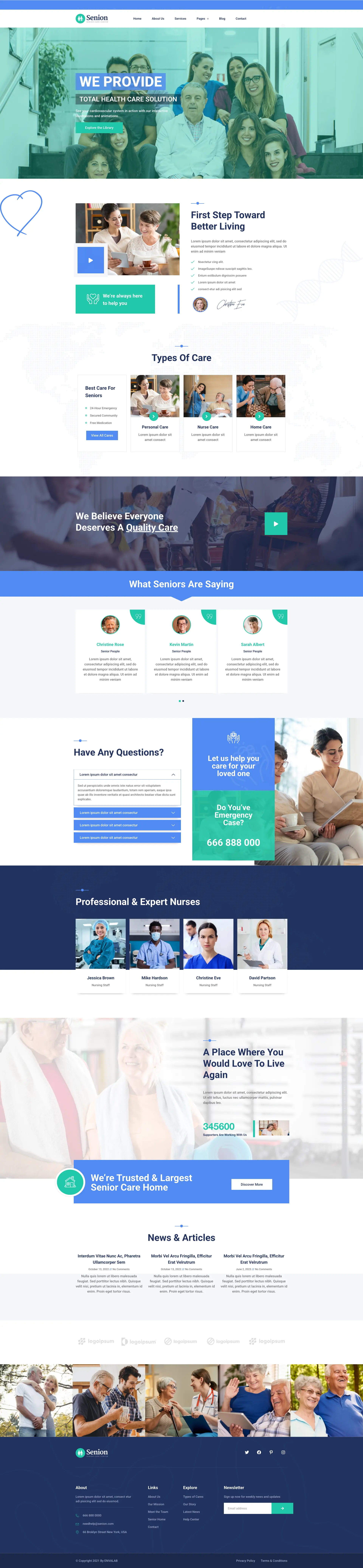 Senion – Senior Care — WordPress template