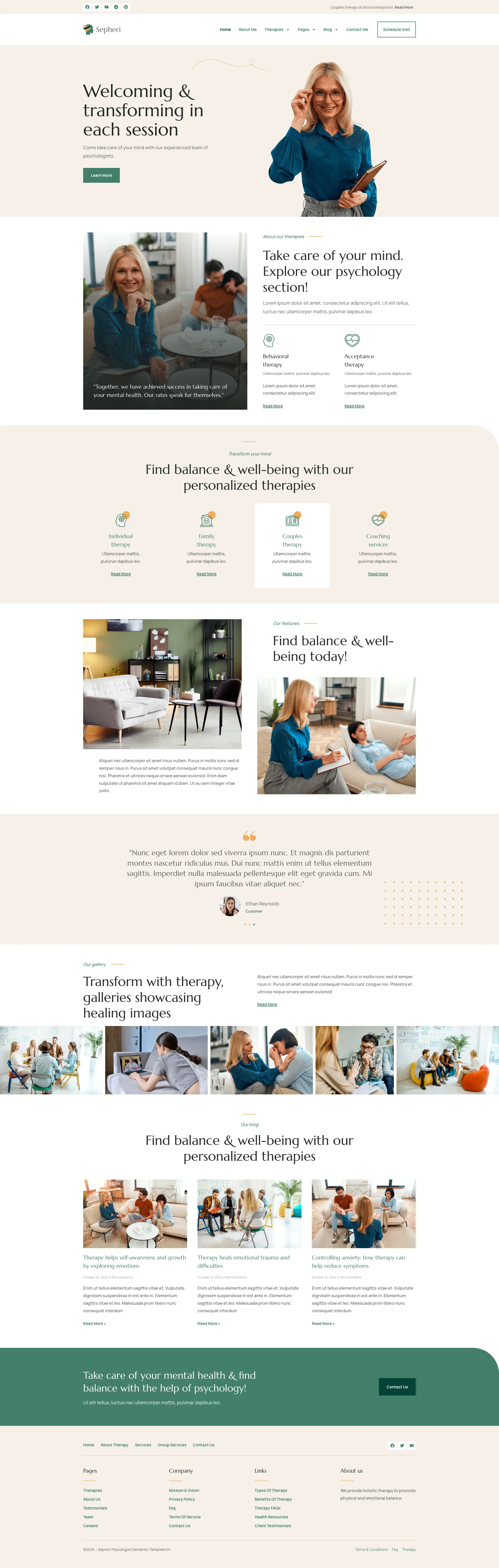 Sepheri – Psychologist — WordPress template