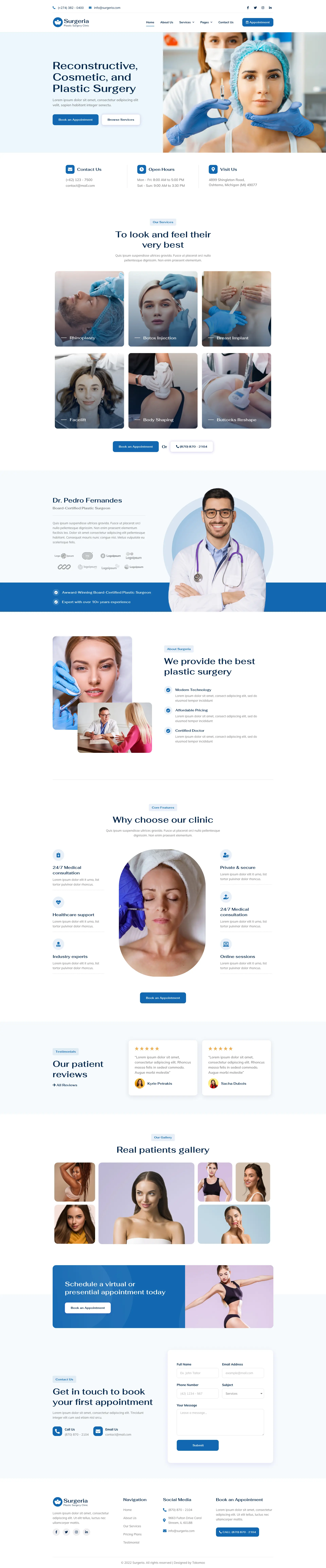 Surgeria – Plastic Surgery Clinic — WordPress template