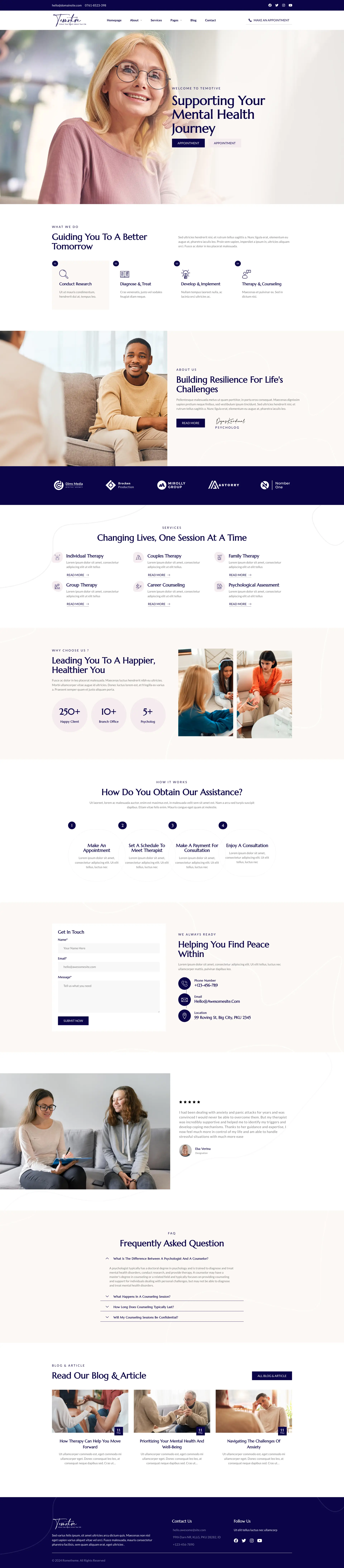 Temotive – Psychology & Counseling — WordPress template