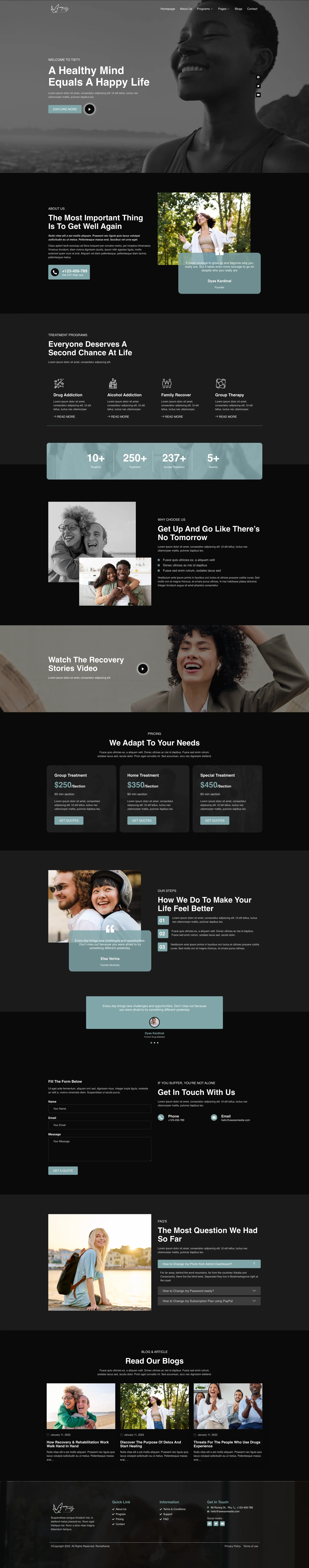 Tiety – Addiction Recovery and Rehabilitation Center — WordPress template