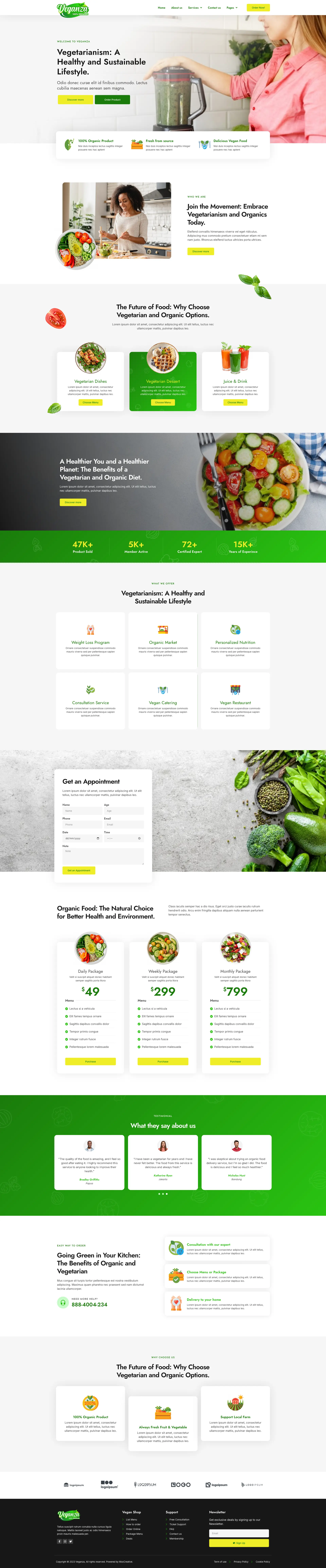 Veganza – Organic Food & Vegetarian — WordPress template